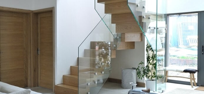 contemporary glass staircase