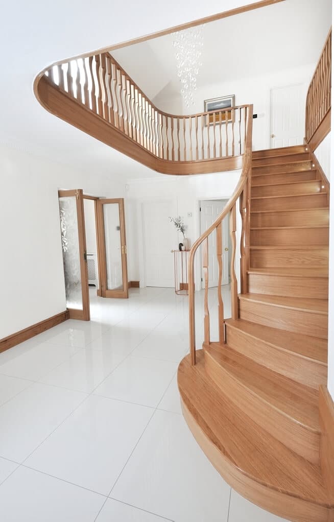 large wooden staircase