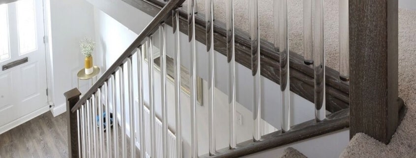 acrylic railings on a staircase