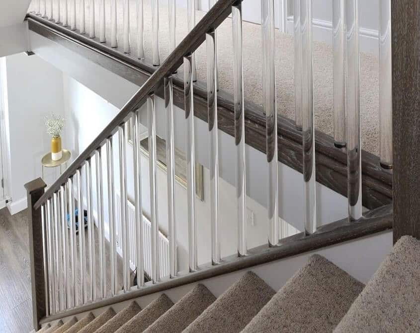 acrylic railings on a staircase