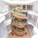 large spiral staircase in office