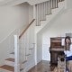 white wooden staircase