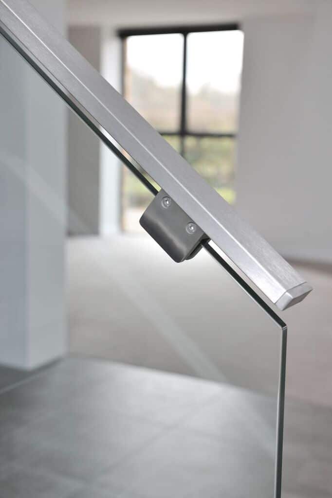 Custom brushed steel handrails 