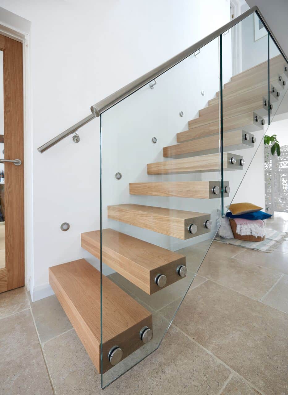 Raby Metal, Oak and Glass Staircase 