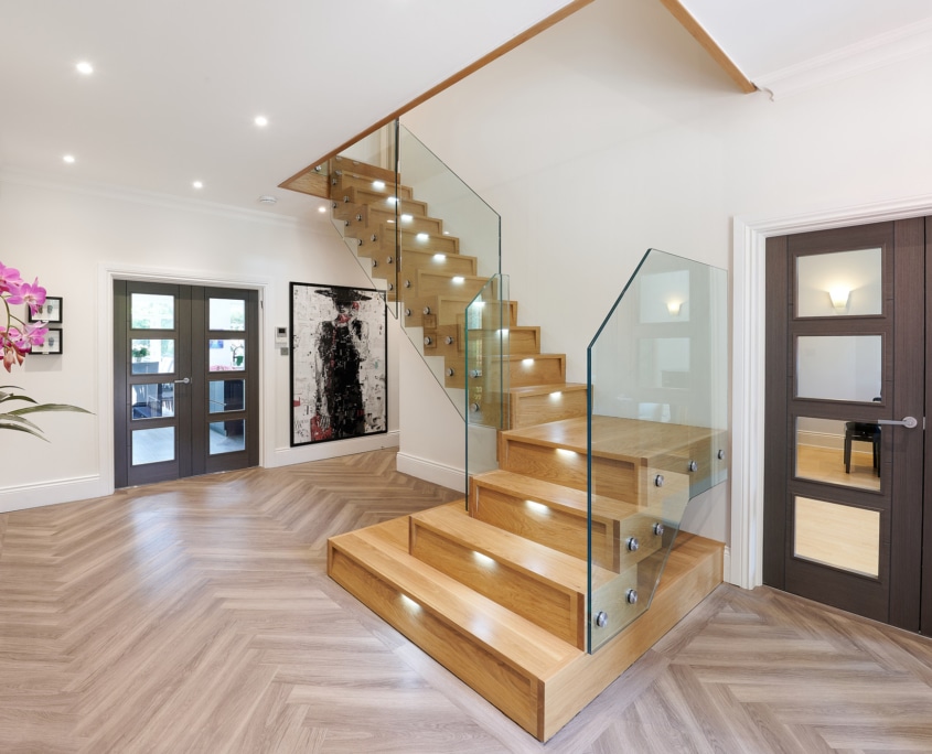 modern, wooden staircase