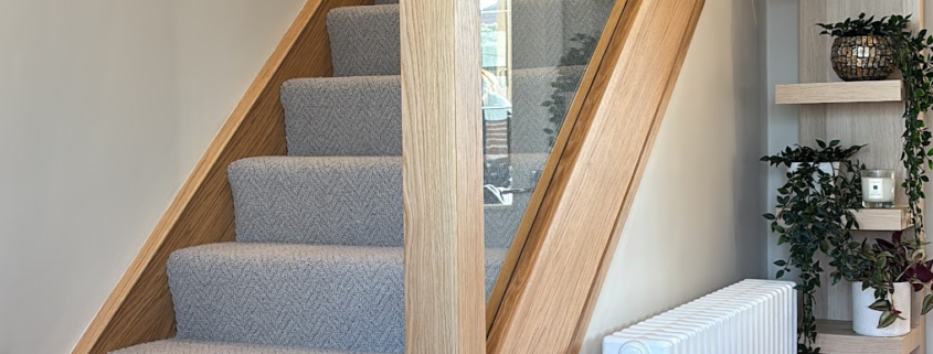 Oak and glass staircase